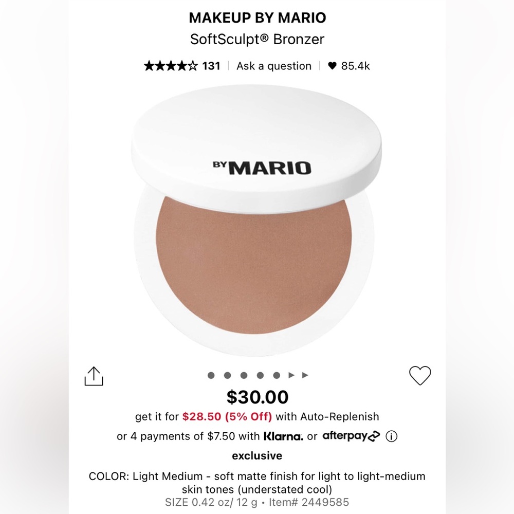 Makeup by Mario Soft Sculpt Bronzer Light Medium